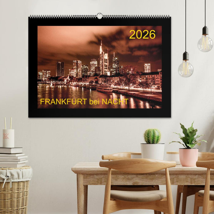 Frankfurt bei Nacht 2026 (CALVENDO Wandkalender 2026)