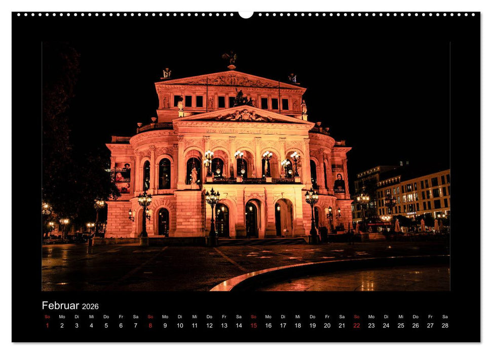 Frankfurt bei Nacht 2026 (CALVENDO Wandkalender 2026)
