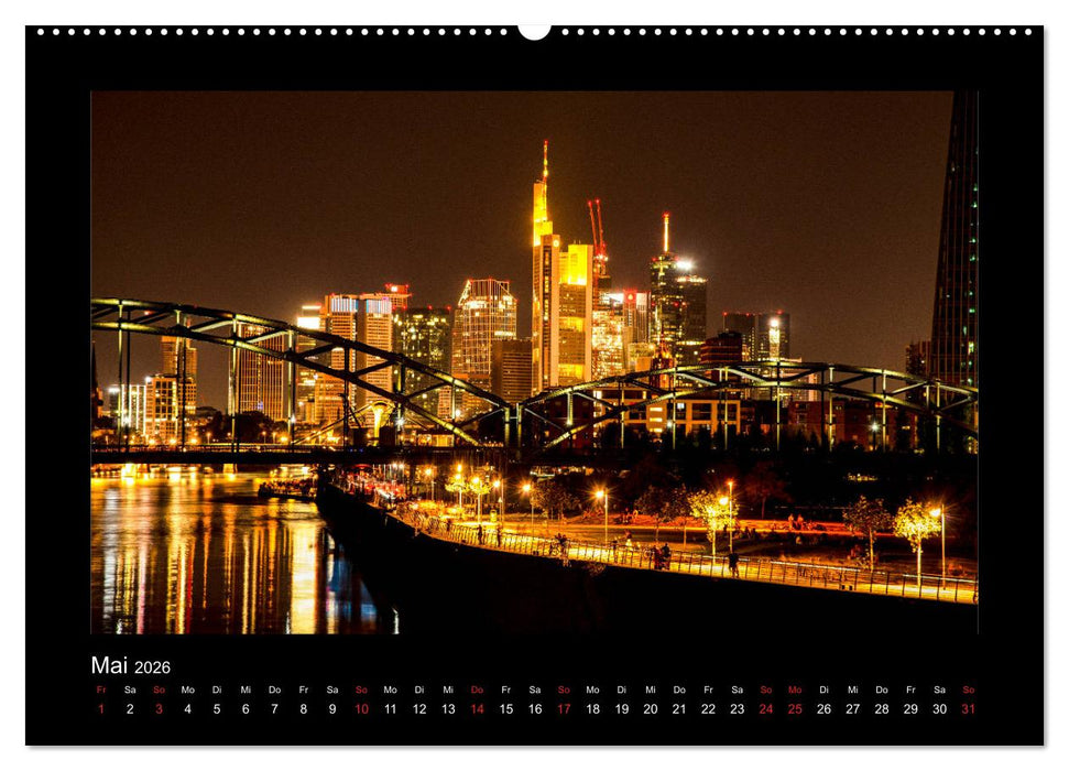 Frankfurt bei Nacht 2026 (CALVENDO Wandkalender 2026)