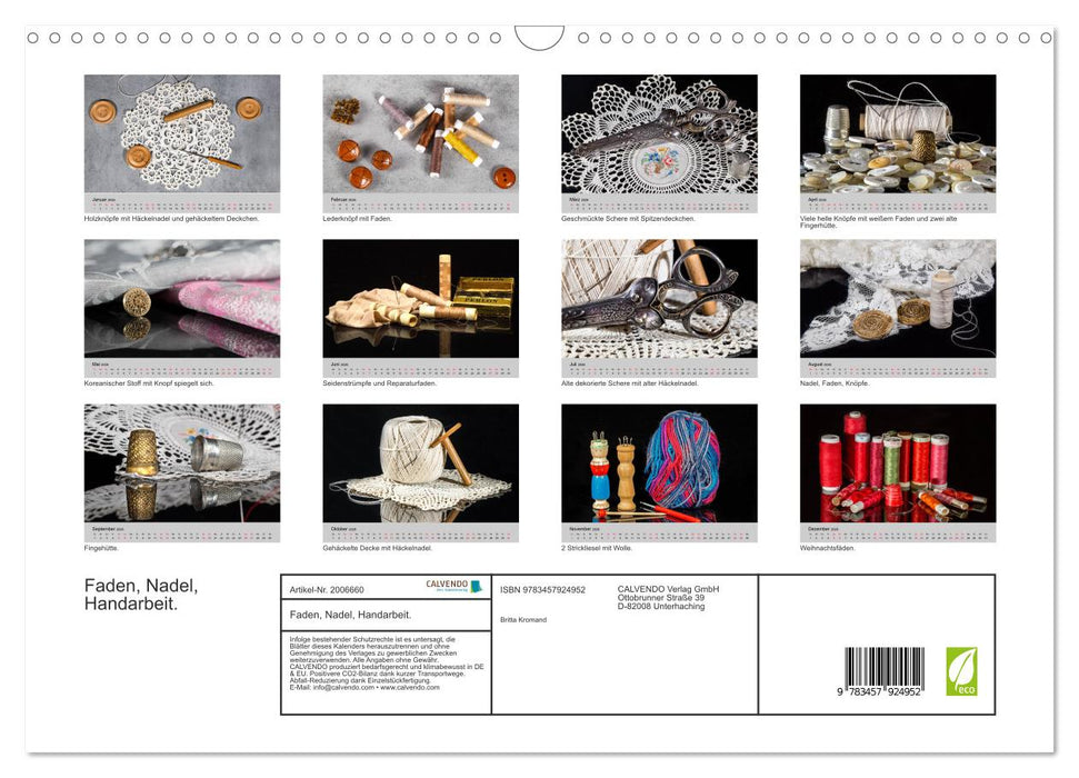 Faden, Nadel, Handarbeit. (CALVENDO Wandkalender 2026)