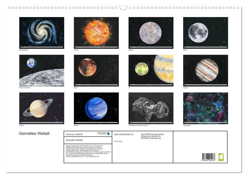 Gemaltes Weltall (CALVENDO Wandkalender 2026)