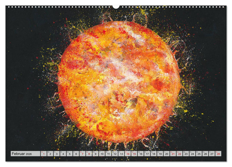 Gemaltes Weltall (CALVENDO Wandkalender 2026)