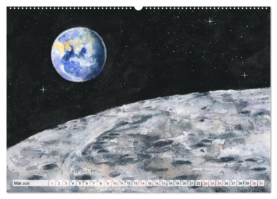Gemaltes Weltall (CALVENDO Wandkalender 2026)