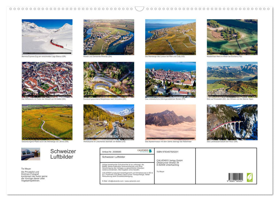Schweizer Luftbilder (CALVENDO Wandkalender 2026)