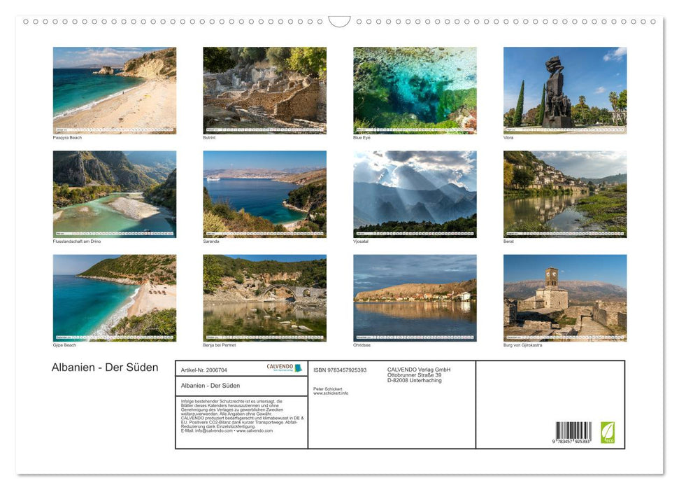 Albanien - Der Süden (CALVENDO Wandkalender 2026)