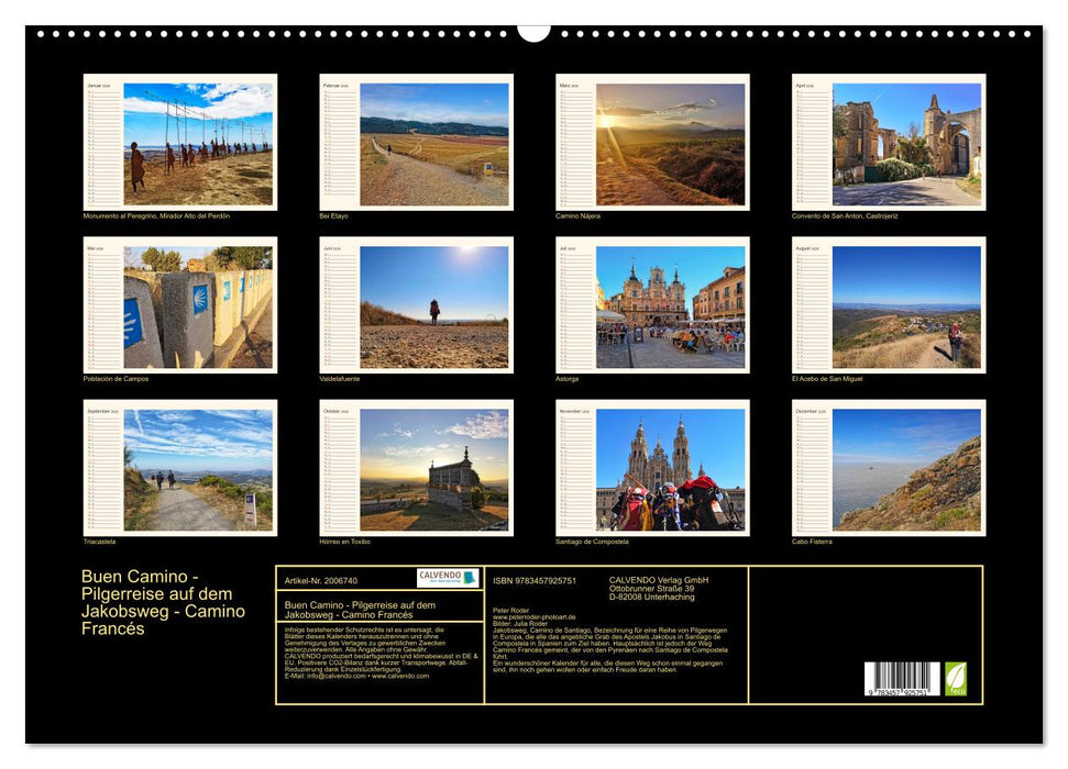 Buen Camino - Pilgerreise auf dem Jakobsweg - Camino Francés (CALVENDO Wandkalender 2026)