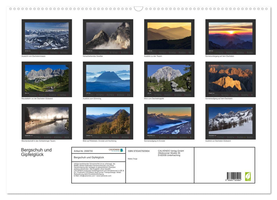 Bergschuh und Gipfelglück (CALVENDO Wandkalender 2026)