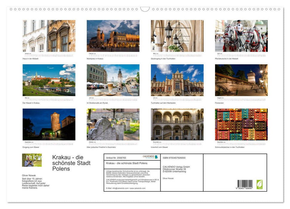 Krakau - die schönste Stadt Polens (CALVENDO Wandkalender 2026)