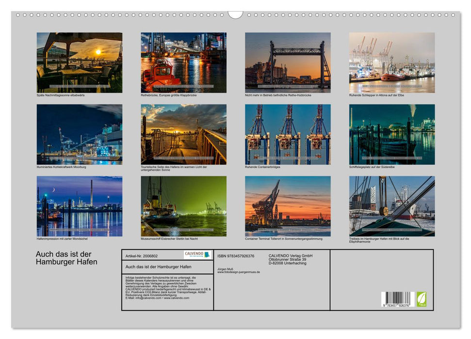 Auch das ist der Hamburger Hafen (CALVENDO Wandkalender 2026)