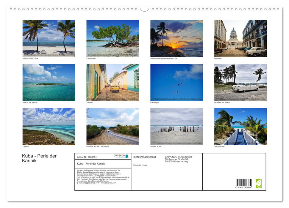 Kuba - Perle der Karibik (CALVENDO Wandkalender 2026)