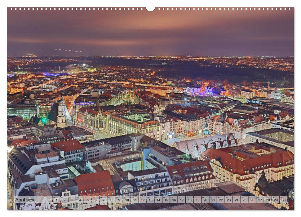 Leipzig - Fotografiert bei Nacht von Michael Allmaier (CALVENDO Wandkalender 2026)