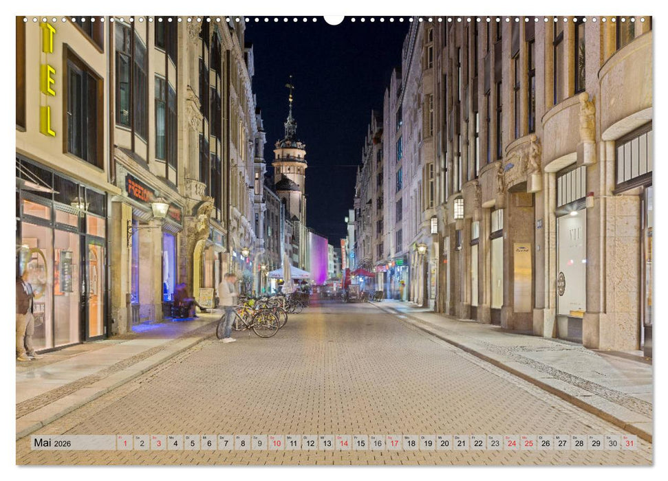 Leipzig - Fotografiert bei Nacht von Michael Allmaier (CALVENDO Wandkalender 2026)