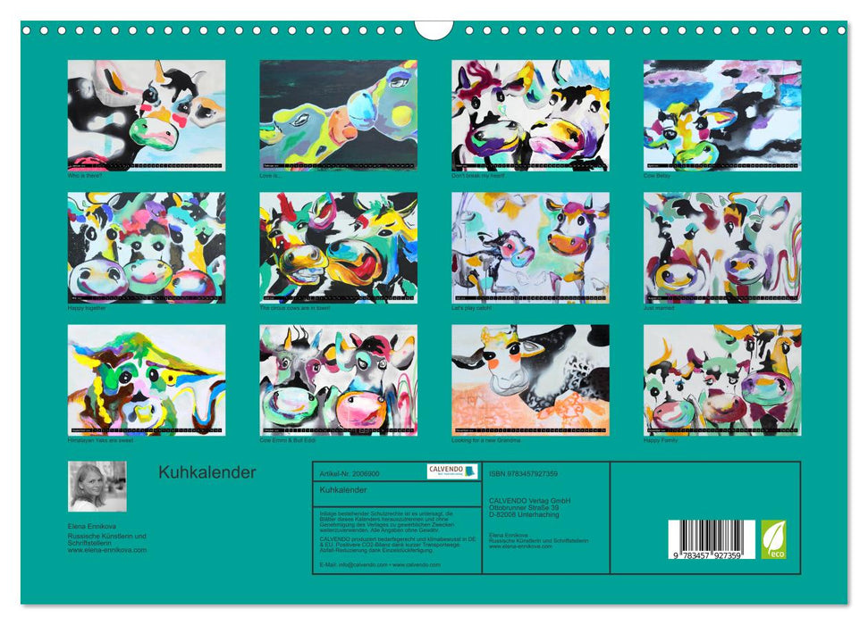 Kuhkalender (CALVENDO Wandkalender 2026)