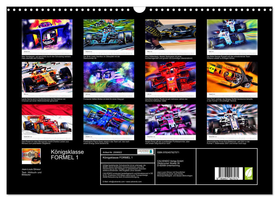Königsklasse FORMEL 1 (CALVENDO Wandkalender 2026)