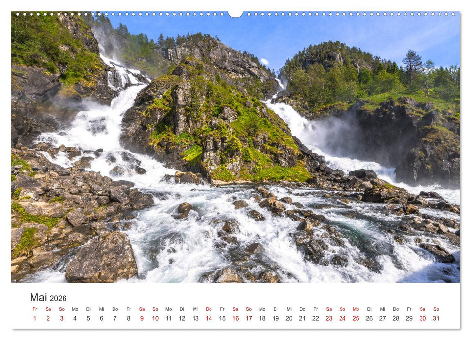 Wasserfälle in Norwegen (CALVENDO Wandkalender 2026)