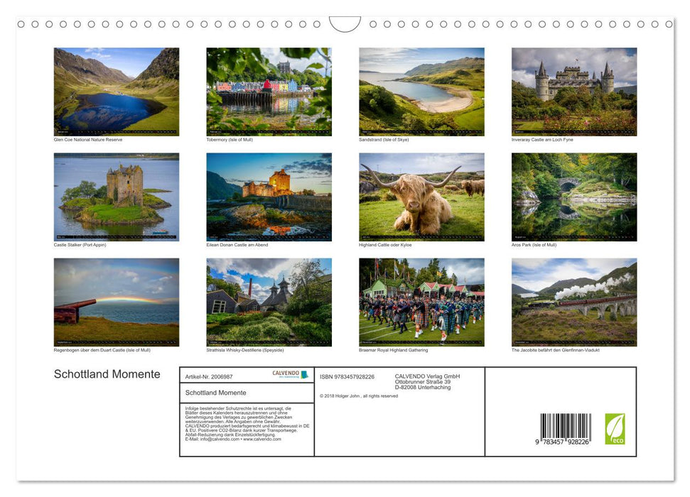 Schottland Momente (CALVENDO Wandkalender 2026)