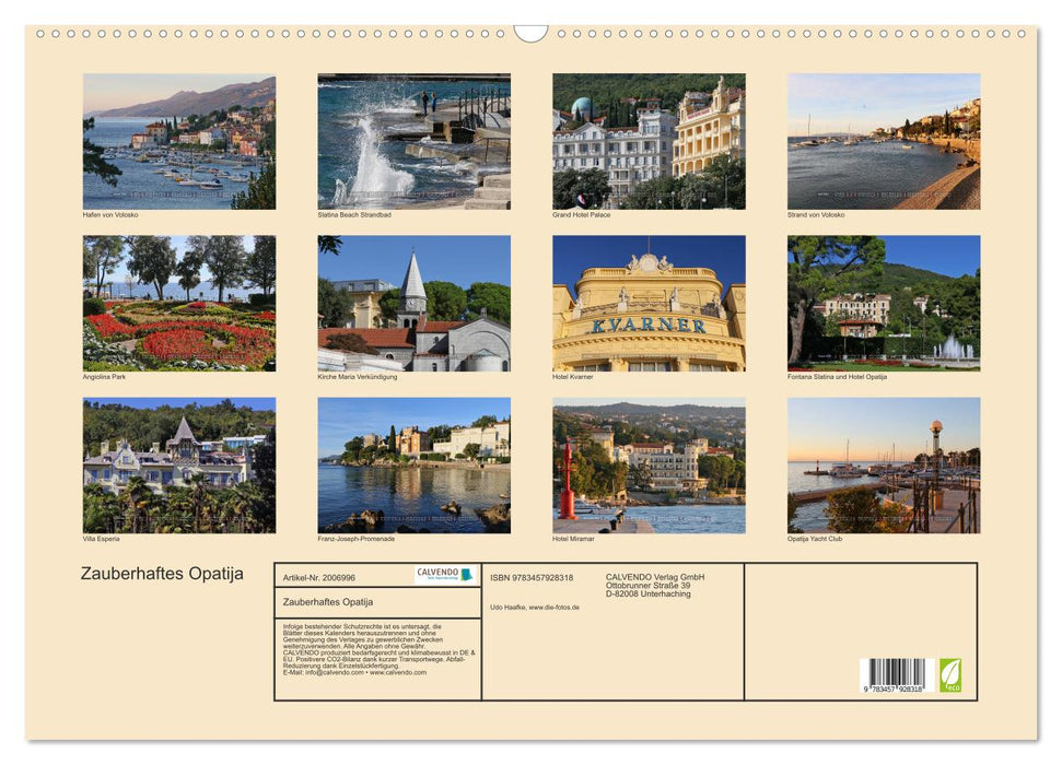 Zauberhaftes Opatija (CALVENDO Wandkalender 2026)