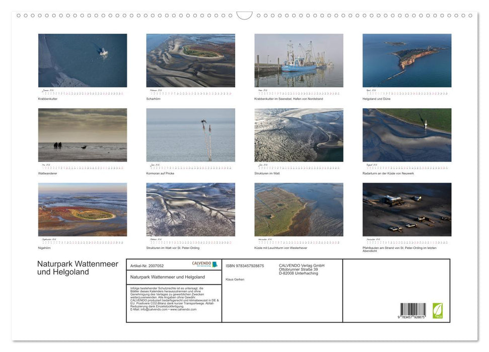 Naturpark Wattenmeer und Helgoland (CALVENDO Wandkalender 2026)