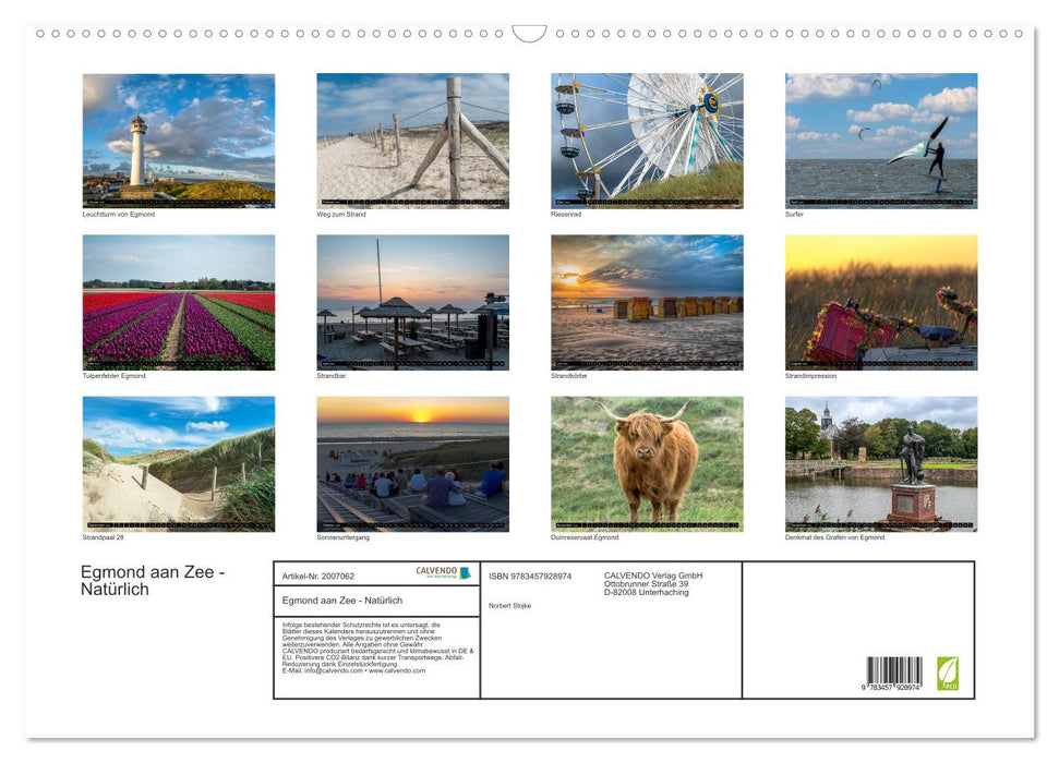 Egmond aan Zee - Natürlich (CALVENDO Wandkalender 2026)