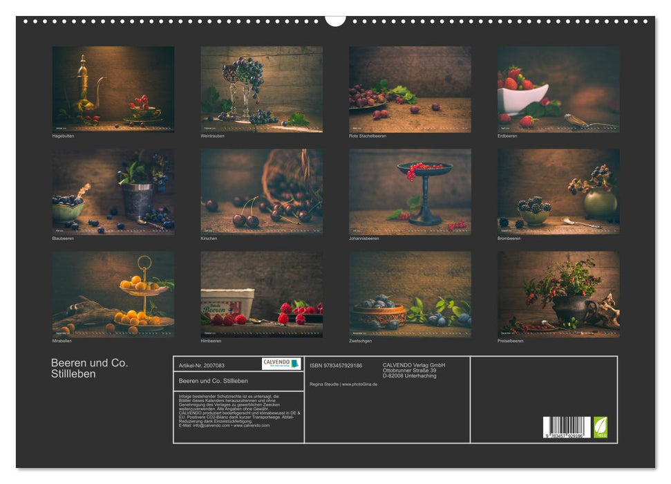 Beeren und Co. Stillleben (CALVENDO Wandkalender 2026)