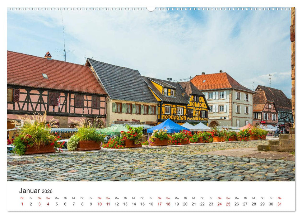 Elsässer Weinstraße, malerische Dörfer in idyllischer Landschaft (CALVENDO Wandkalender 2026)