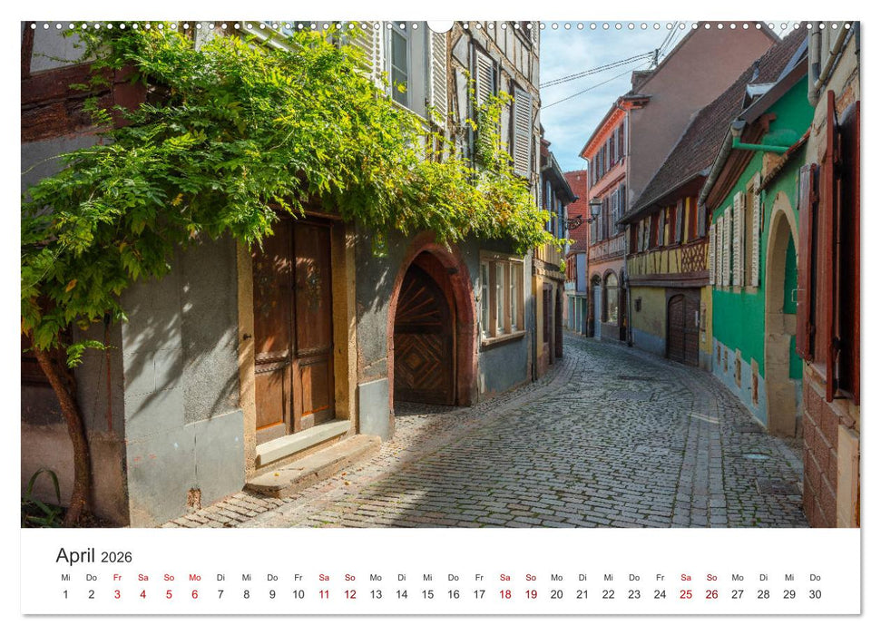 Elsässer Weinstraße, malerische Dörfer in idyllischer Landschaft (CALVENDO Wandkalender 2026)