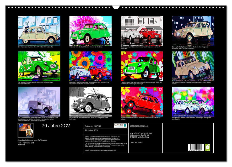 70 Jahre 2CV (CALVENDO Wandkalender 2026)