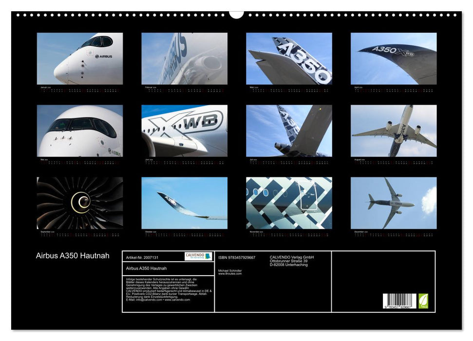 Airbus A350 Hautnah (CALVENDO Wandkalender 2026)