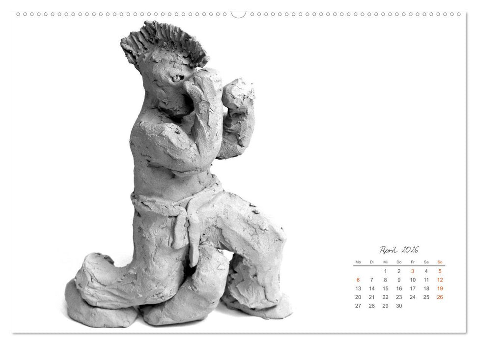 Gefühle in Ton geformt - Intuitives plastisches Gestalten mit Tonerde (CALVENDO Wandkalender 2026)