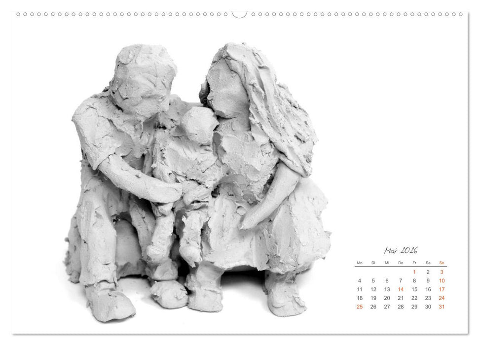 Gefühle in Ton geformt - Intuitives plastisches Gestalten mit Tonerde (CALVENDO Wandkalender 2026)