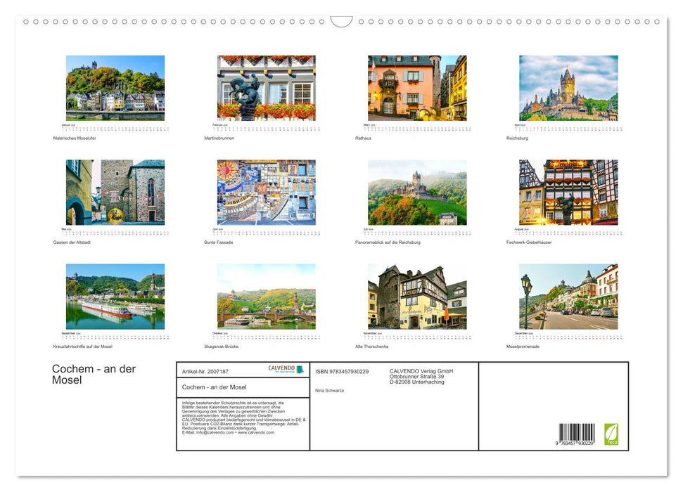 Cochem - an der Mosel (CALVENDO Wandkalender 2026)