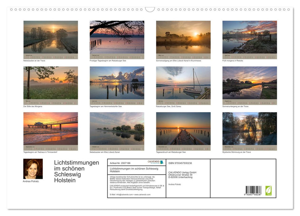 Lichtstimmungen im schönen Schleswig Holstein (CALVENDO Wandkalender 2026)