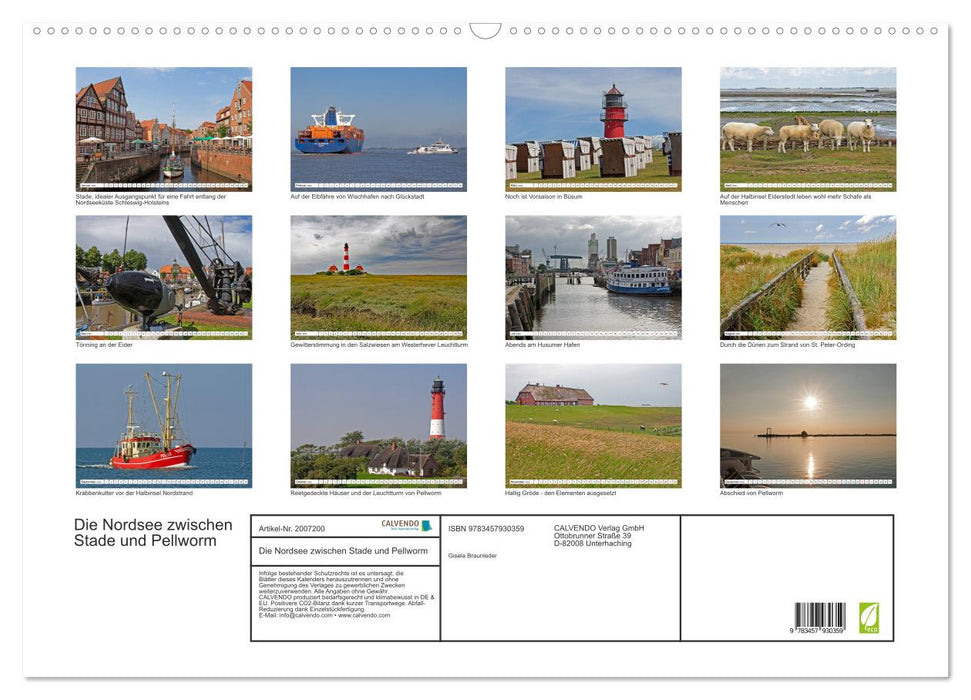 Die Nordsee zwischen Stade und Pellworm (CALVENDO Wandkalender 2026)