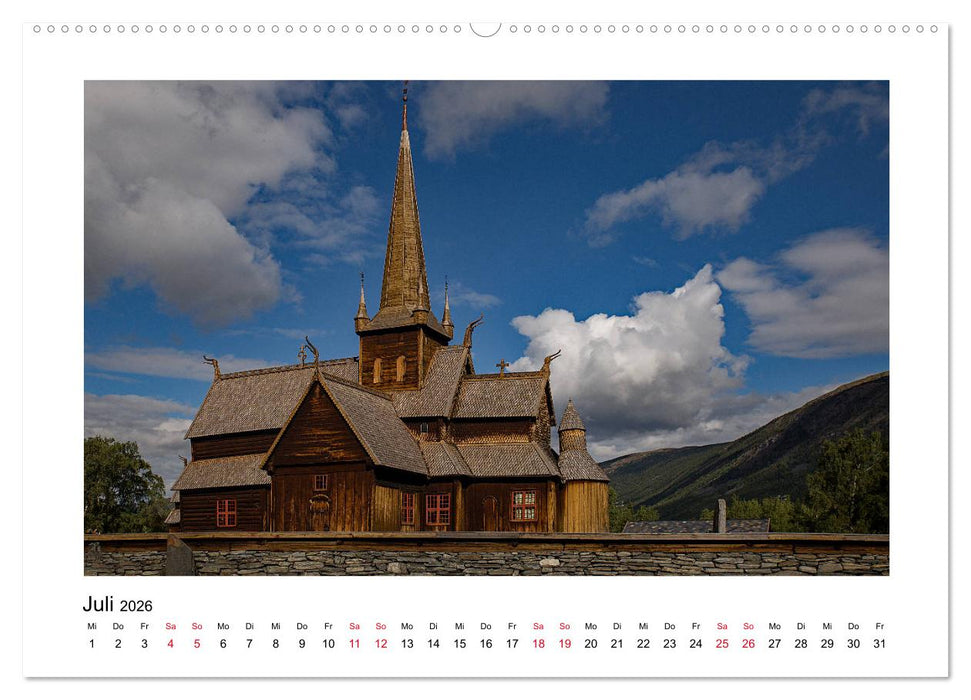 Stabkirchen Norwegens - Mittelalterliche Mystik in Holz (CALVENDO Premium Wandkalender 2026)