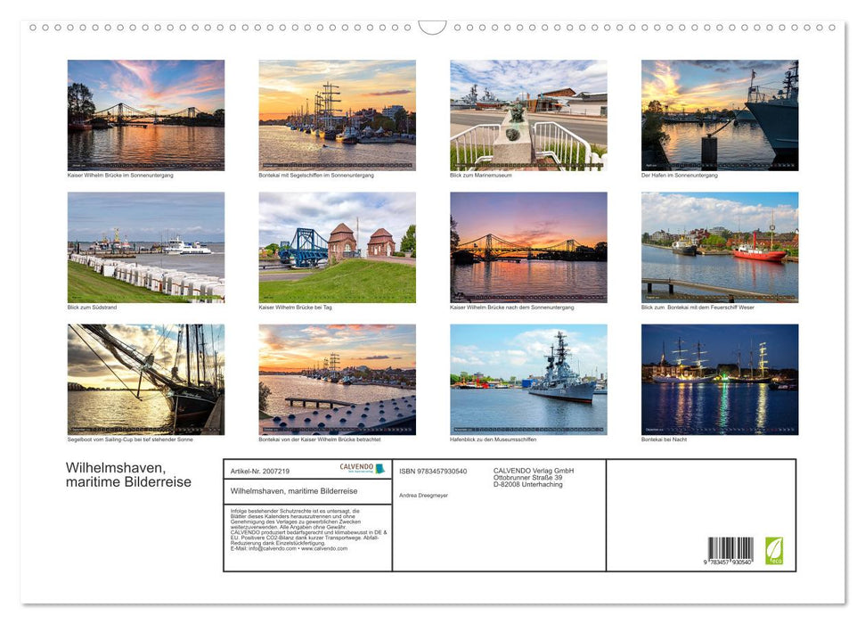 Wilhelmshaven, maritime Bilderreise (CALVENDO Wandkalender 2026)