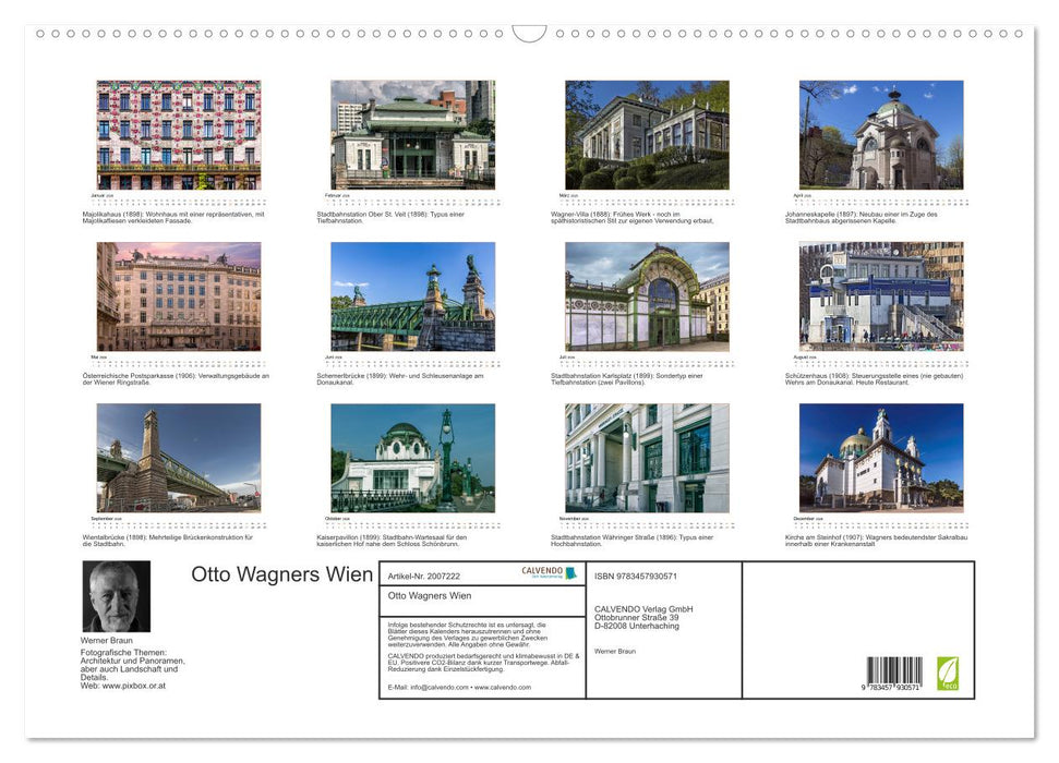 Otto Wagners Wien (CALVENDO Wandkalender 2026)