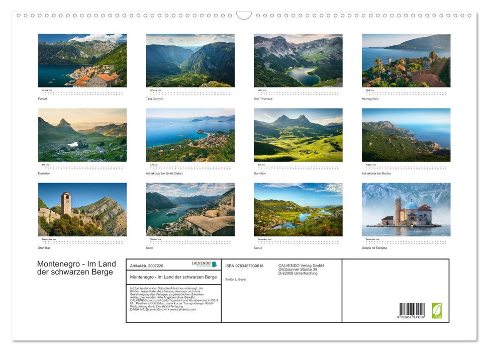 Montenegro - Im Land der schwarzen Berge (CALVENDO Wandkalender 2026)