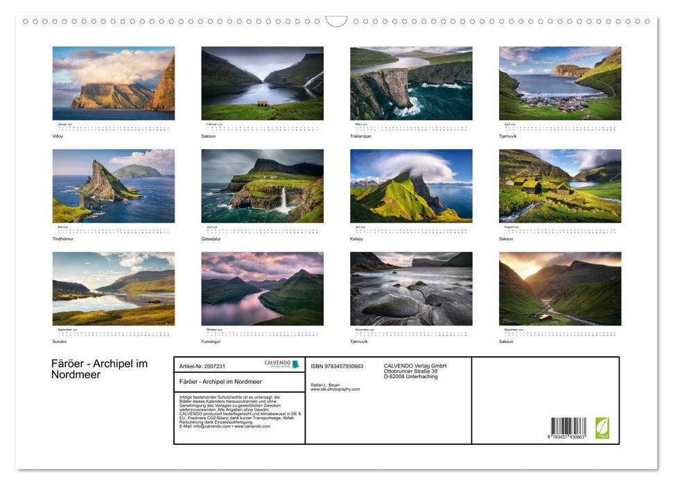 Färöer - Archipel im Nordmeer (CALVENDO Wandkalender 2026)