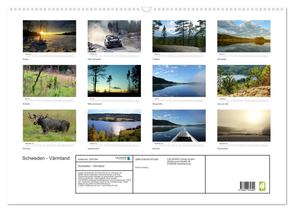 Schweden - Värmland (CALVENDO Wandkalender 2026)
