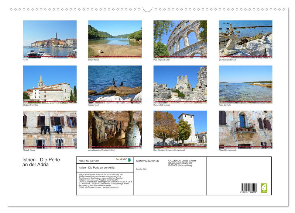 Istrien - Die Perle an der Adria (CALVENDO Wandkalender 2026)