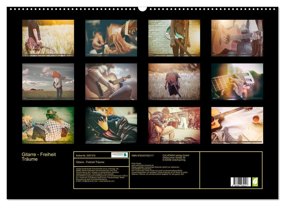 Gitarre - Freiheit Träume (CALVENDO Wandkalender 2026)