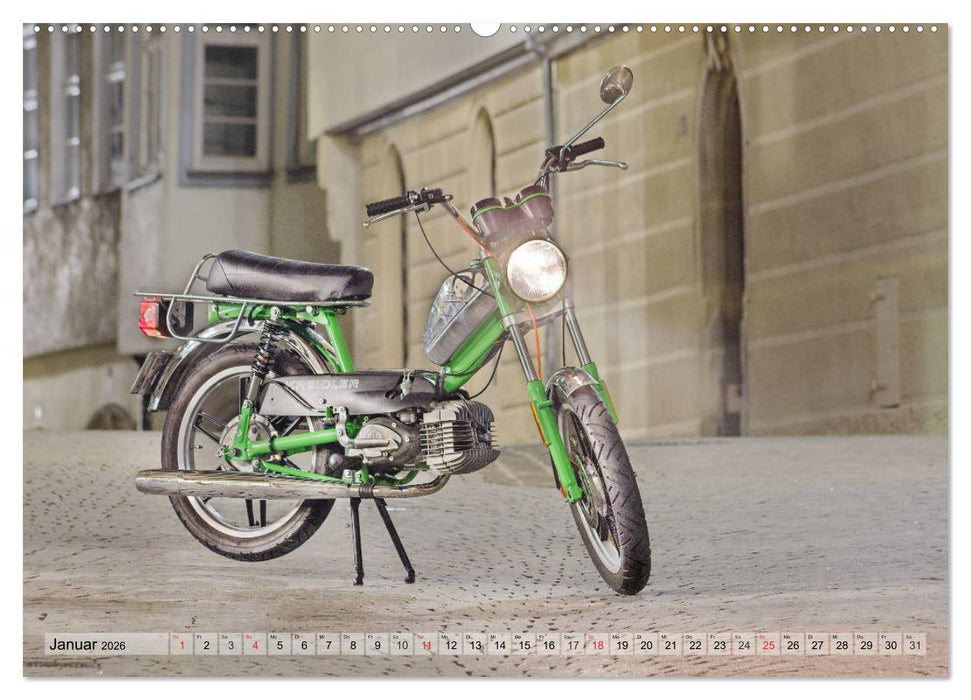 Oldtimer Mopeds - fotografiert von Michael Allmaier (CALVENDO Wandkalender 2026)