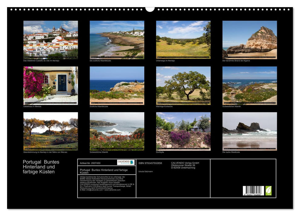 Portugal Buntes Hinterland und farbige Küsten (CALVENDO Wandkalender 2026)