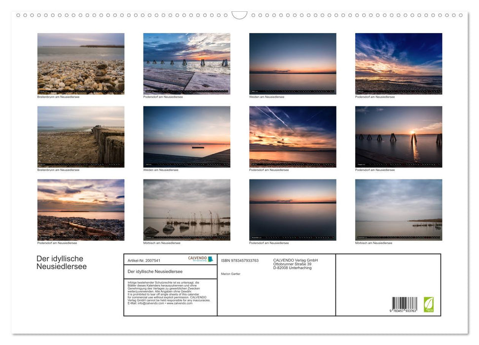 Der idyllische Neusiedlersee (CALVENDO Wandkalender 2026)