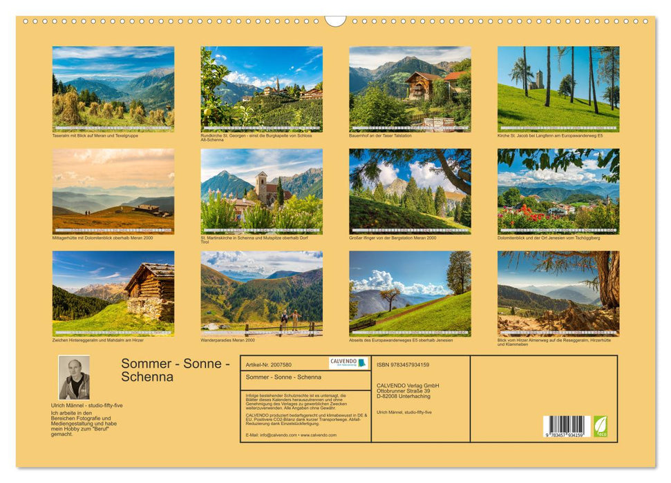 Sommer - Sonne - Schenna (CALVENDO Wandkalender 2026)