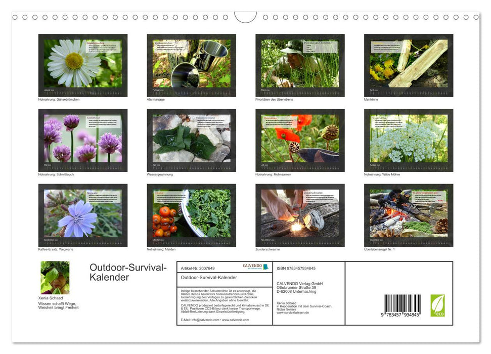 Outdoor-Survival-Kalender (CALVENDO Wandkalender 2026)