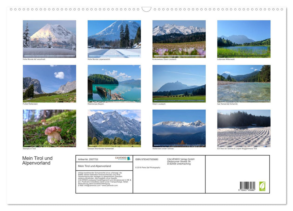 Mein Tirol und Alpenvorland (CALVENDO Wandkalender 2026)