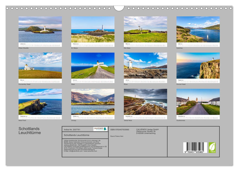 Schottlands Leuchttürme (CALVENDO Wandkalender 2026)
