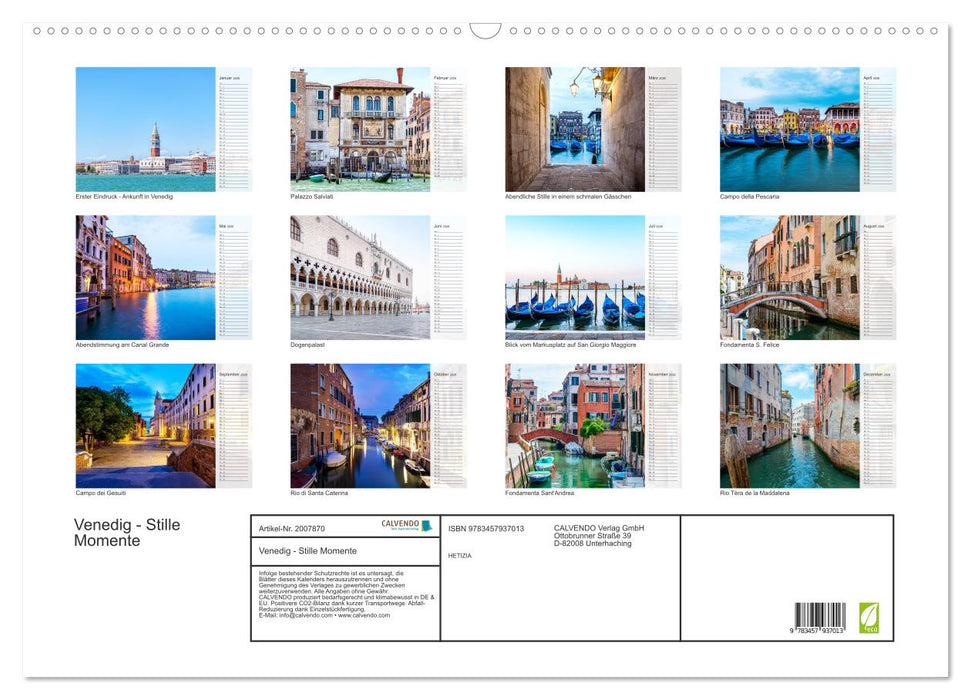Venedig - Stille Momente (CALVENDO Wandkalender 2026)