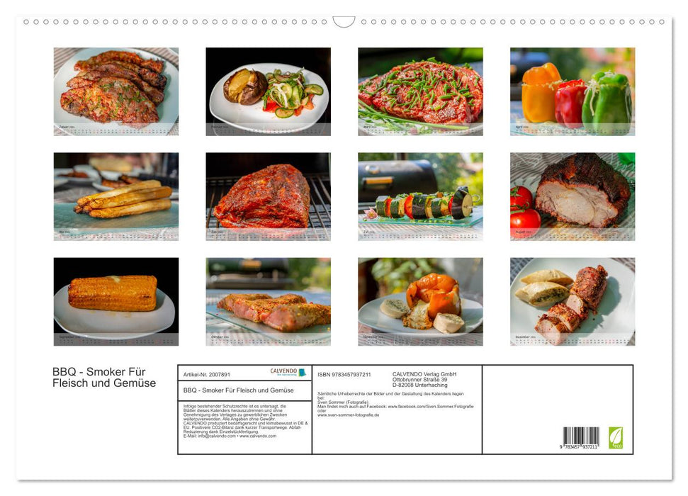 BBQ - Smoker Für Fleisch und Gemüse (CALVENDO Wandkalender 2026)